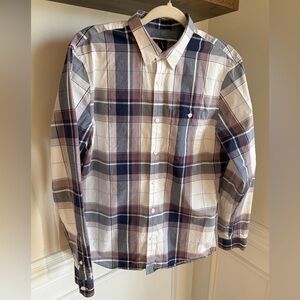 Armani Exchange Men's Plaid Shirt - Navy, White, Burgundy